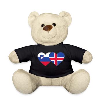 Slowenien Island Flagge Herz - Teddy - Schwarz - Vorne