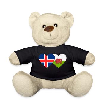Iceland Wales Flag Heart - Teddy Bear - black - Front