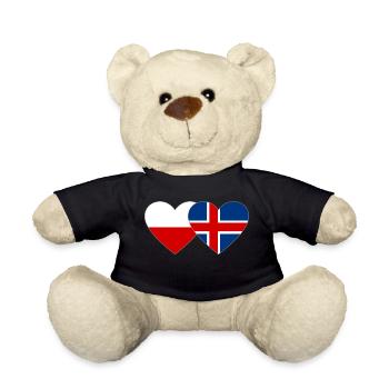 Polen Island Flagge Herz - Teddy - Schwarz - Vorne