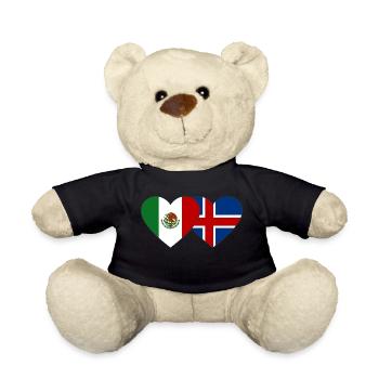 Mexiko Island Flagge Herz - Teddy - Schwarz - Vorne