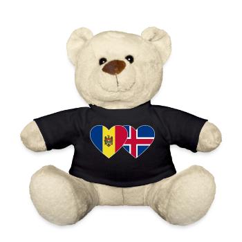 Moldawien Island Flagge Herz - Teddy - Schwarz - Vorne