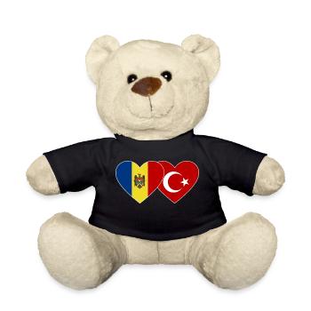 Moldawien Türkei Flagge Herz - Teddy - Schwarz - Vorne