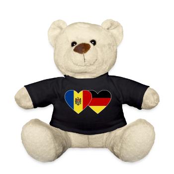Moldawien Deutschland Flagge Herz - Teddy - Schwarz - Vorne