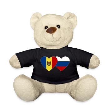 Moldawien Russland Flagge Herz - Teddy - Schwarz - Vorne