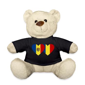 Moldawien Rumänien Flagge Herz - Teddy - Schwarz - Vorne