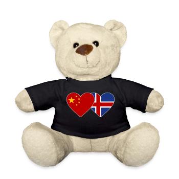 China Island Flagge Herz - Teddy - Schwarz - Vorne