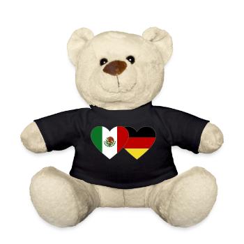Mexique Allemagne Flag Heart - Nounours - noir - Devant