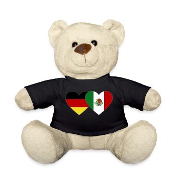 Deutschland Mexiko Flagge Herz - Teddy - Schwarz - Vorne