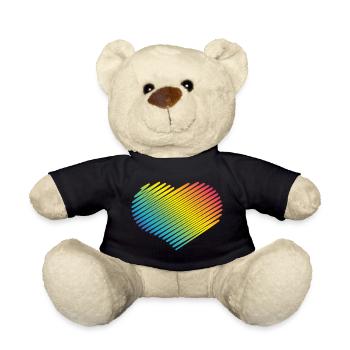 Rainbow Heart (Amour / Croquis) - Nounours - noir - Devant