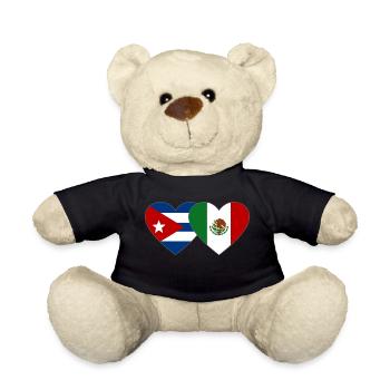 Cuba Mexique Flag Heart - Nounours - noir - Devant