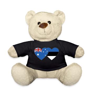 Australie Estonie Flag Heart - Nounours - noir - Devant