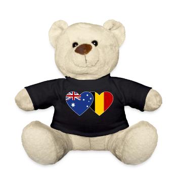 Australien Belgien Flagge Herz - Teddy - Schwarz - Vorne