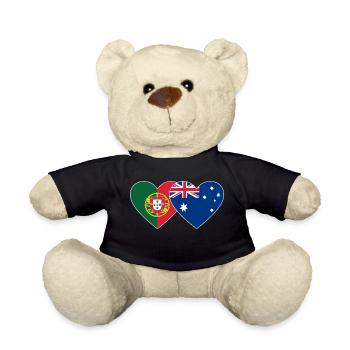 Portugal Australien Flagge Herz - Teddy - Schwarz - Vorne