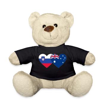Slowenien Australien Flagge Herz - Teddy - Schwarz - Vorne
