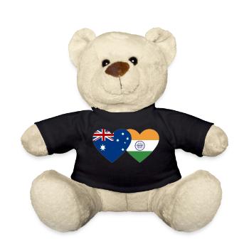 Australien Indien Flagge Herz - Teddy - Schwarz - Vorne