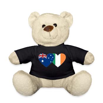Australia Ireland Flag Heart - Teddy Bear - black - Front