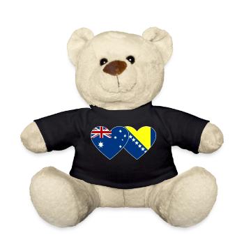Australien Bosnien Flagge Herz - Teddy - Schwarz - Vorne