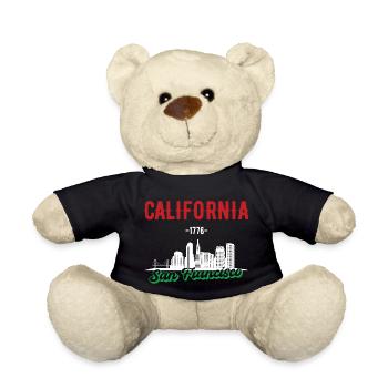 Cadeau du drapeau de la Californie à San Francisco - Nounours - noir - Devant