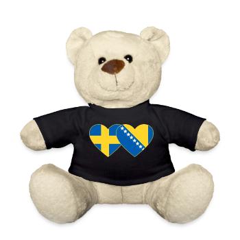 Suède Bosnie Flag Heart - Nounours - noir - Devant