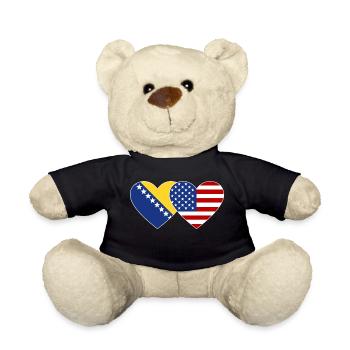 Bosnie-Herzégovine Drapeau Coeur - Nounours - noir - Devant