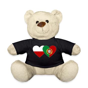 Pologne Portugal Drapeau Coeur - Nounours - noir - Devant