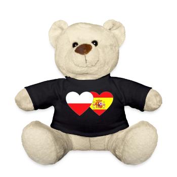 Polen Spanien Flagge Herz - Teddy - Schwarz - Vorne