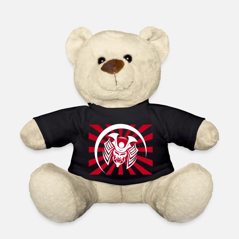 Samurai Samurai Mask Warrior Mask Oni Mask - Teddy Bear - black