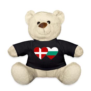 Dänemark Bulgarien Flagge Herz - Teddy - Schwarz - Vorne