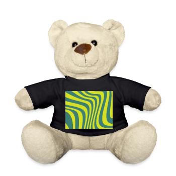 Green waves - Teddy Bear - black - Front