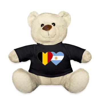 Drapeau Belgique Argentine Coeur - Nounours - noir - Devant