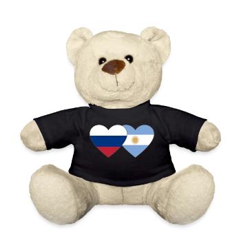 Russland Argentinien Flagge Herz - Teddy - Schwarz - Vorne