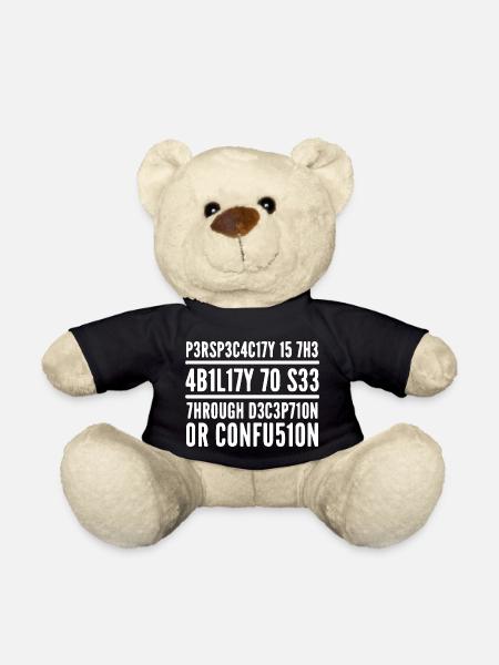 Scharfsinn L337 Leetspeak Spruch - Teddy - Schwarz