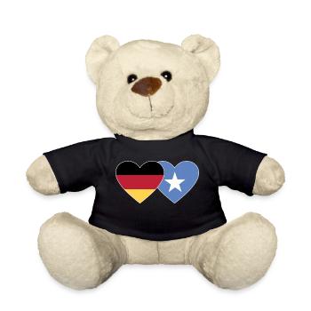 Germany Somalia Flag Heart - Teddy Bear - black - Front