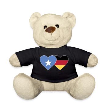 Somalia Germany Flag Heart - Teddy Bear - black - Front