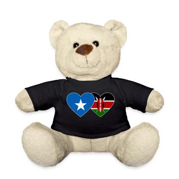 Somalia Kenya Flag Heart - Teddy Bear - black - Front