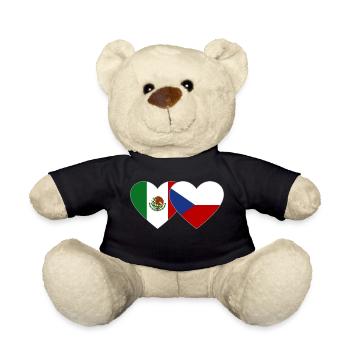 Mexiko Tschechien Flagge Herz - Teddy - Schwarz - Vorne