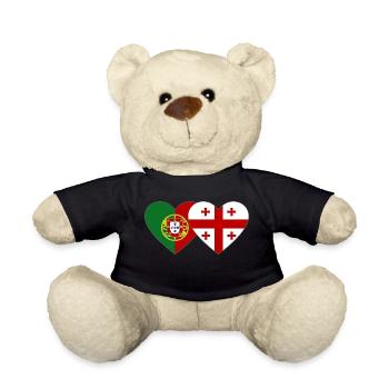 Portugal Georgia Flag Heart - Teddy Bear - black - Front