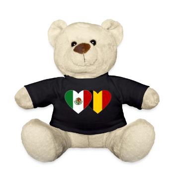 Mexiko Belgien Flagge Herz - Teddy - Schwarz - Vorne