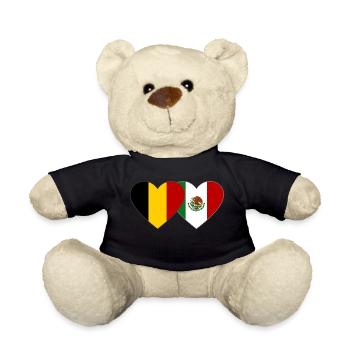 Belgien Mexiko Flagge Herz - Teddy - Schwarz - Vorne