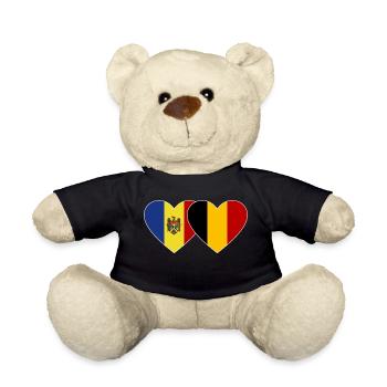 Moldavie Belgique Drapeau Coeur - Nounours - noir - Devant