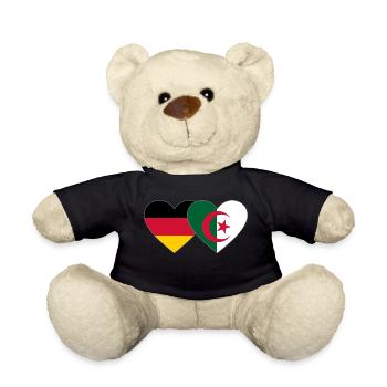 Allemagne Algérie Drapeau Coeur - Nounours - noir - Devant