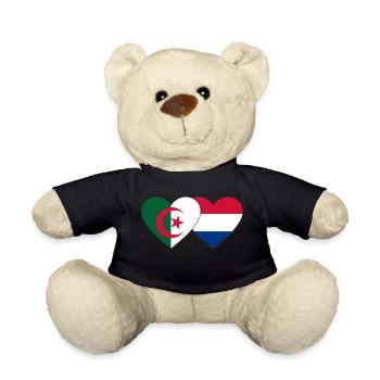 Algeria Holland Flag Heart - Teddy Bear - black - Front