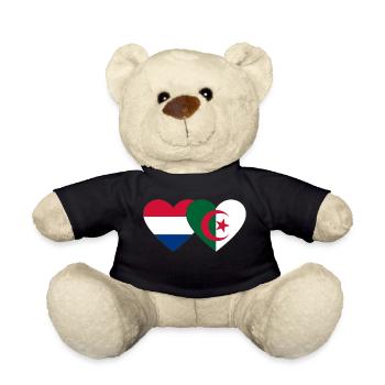 Holland Algeria Flag Heart - Teddy Bear - black - Front