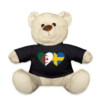 Algérie Suède Drapeau Coeur - Nounours - noir - Devant