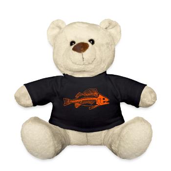 Red , cool perch as bone Deisgn - Teddy Bear - black - Front