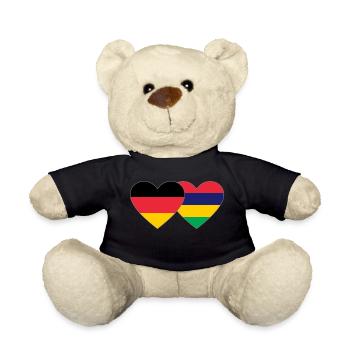 Deutschland Mauritius Flagge Herz - Teddy - Schwarz - Vorne