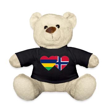 Mauritius Norwegen Flagge Herz - Teddy - Schwarz - Vorne