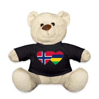 Norwegen Mauritius Flagge Herz - Teddy - Schwarz - Vorne