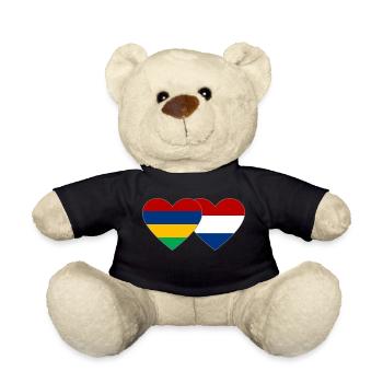 Mauritius Holland Flag Heart - Teddy Bear - black - Front