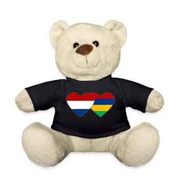 Cœur de drapeau de l’île Maurice en Hollande - Nounours - noir - Devant